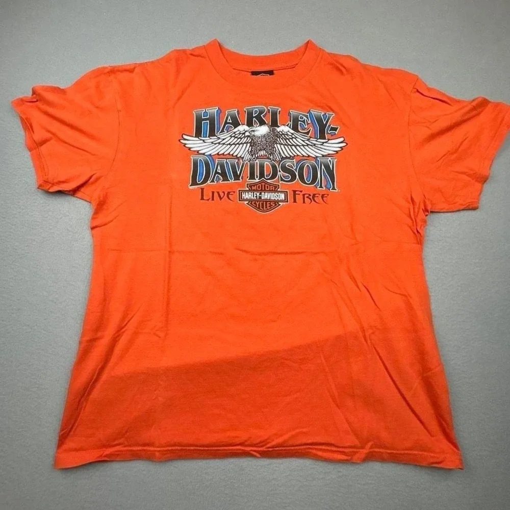 orange‎ eagle harley davidson skater and biker tee y2k grunge style size XL